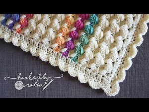 Crochet Shell Border (for the Bubble Puff Blanket) Easy Border Pattern