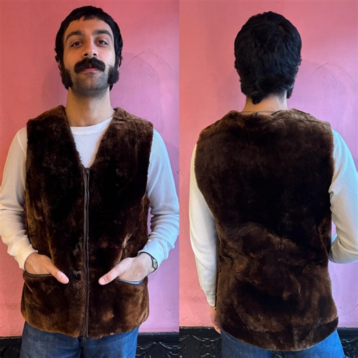 1960s Super Cozy Sheared Beaver Brown Vest | Men's Size Small / Women's Size Medium - Etsy