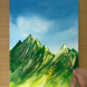 Painting Brilliant Green Mountains | MAY Art.