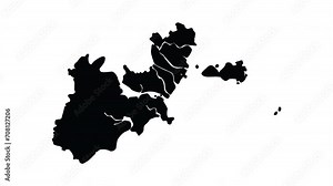 Animation forms a map of Shantou city in China