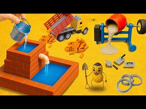 Building Mini Brick Water Storage Tank with Sand, Cement - DIY Science Project ⁨‪@TinyBuilderLab‬