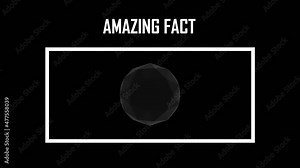 Amazing Fact text animation. The interesting fact with blank space for text. AF with black background