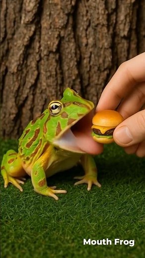 Cute Frog Eats Burger! #frog #funny #memes