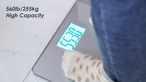 560lbs Bathroom Scale for Body Weight Over 500 lbs, Accurate Digital Weighing Machine with Wide Platform 12.2" x 12.9", Large Backlit LCD Display,High Capacity for Heavy Duty Seniors