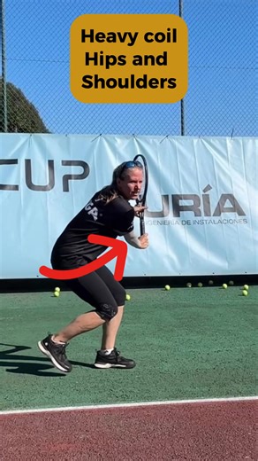 The unit turn: Coil hips and shoulders to generate energy! My dad always used to say that I should turn so much that he could see my right shoulder blade from the other side of the net. #stiga #tennistips #tennisfans #tennistrainer #tenniscourts #tennisgame #tennispassion #stiga #tennislesson #tennisislife #tennisday #tenniscoaching #tennisdrills #tennispractice #tennisvideo #tennispro #tennistraining #tennislegend #meikebabel #arena #feelthegame | Meike Babel