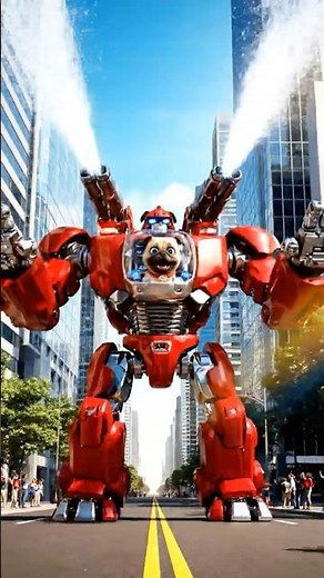 Pug's Amazing Fire Truck Robot Transformation Adventure 🚒 #dog