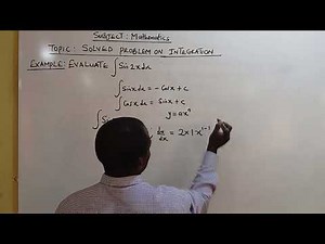 Mathematics: Jamb question on integration without boundary(SS3)