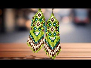 💚 Green Beaded Earrings LIVE Tutorial | Peyote, Brick Stitch & Fringe | Beginner Friendly