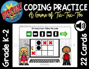 Computer Coding Practice | A Game of Tic-Tac-Toe (BOOM CARDS)