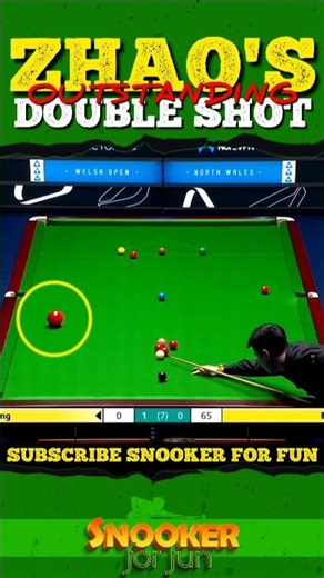 Zhao's outstanding double shot| #shorts #youtubeshorts #trending #snooker #ding #juddtrump #ronnie