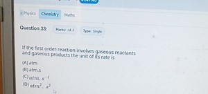 If the first order reaction involves gaseous reactants and gase... | Filo