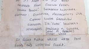 Snail mail: Message in bottle tossed by Harwich man found in France 27 years later