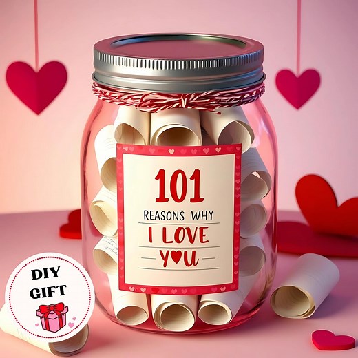 DIY Love Jar With Love Notes Reasons Why I Love You, Gift Idea, Printable Love Notes, Gift for Boyfriend, Romantic Jar of Love Messages - Etsy