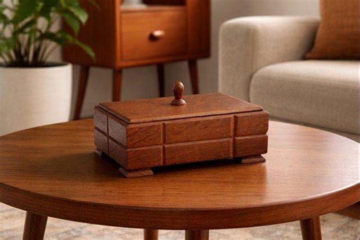 Vintage Mid Century Wooden Box 1950s-60s Simple Wooden Casket Industrial Retro Jewelry Storage Real Wood Trinket Box Wood Retro - Etsy