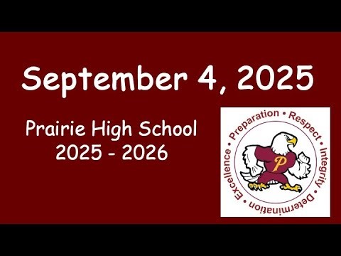 PHS Announcements - Thursday, September 4, 2025