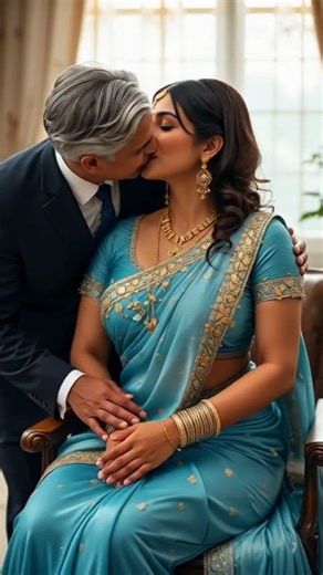 A Beautiful Blue Saree for a Romantic Look ✨#couple goals #romantic couple #couple fashion #love