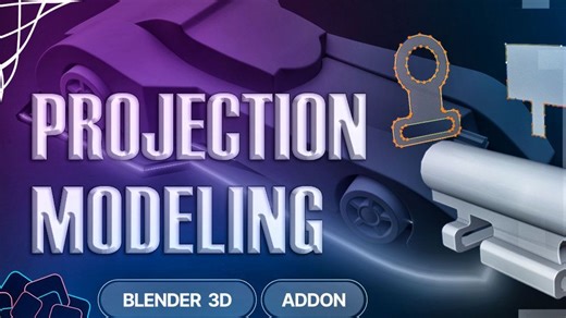 【Blender插件】Projection Modeling 1.16 2D投影3D建模型图纸零件