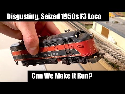 Disgusting, Seized 1950s Marx F3 Locomotive - Can We Make it Run?
