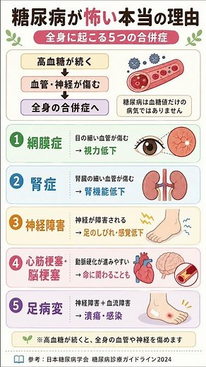 糖尿病が怖い本当の理由｜全身に起こる5つの合併症