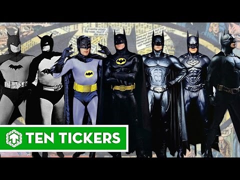 Batman Through Years 1943, 1949, 1989, 1992, 1995, 2005, 2008, 2012, 2016