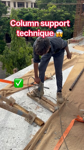 Column Shuttering Anchoring Technique 🏗️ #civilengineering #shorts #viral #carpenter #workout