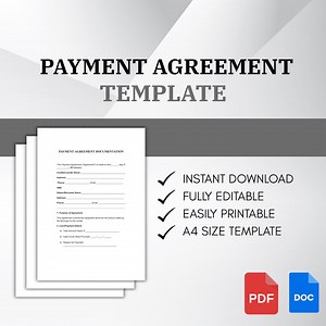 Payment Agreement PDF DOC | Installment Loan Contract Template | Client Business Payment Plan Form - Etsy