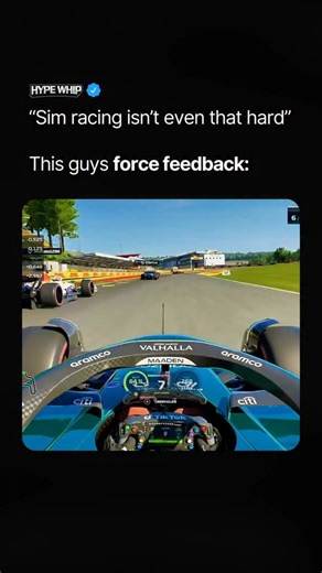 HYPEWHIP on Instagram: "Guess his force feedback? 😳💔 Sim racing uses force feedback to translate complex physics data into real-time resistance and vibrations through your steering wheel. By simulating tire grip, aerodynamic downforce, and track surface changes, high-end hardware allows you to feel exactly when a car is about to lose traction. With direct drive technology reaching new levels of immersion, do you think virtual racing will ever be indistinguishable from the real thing? What are 