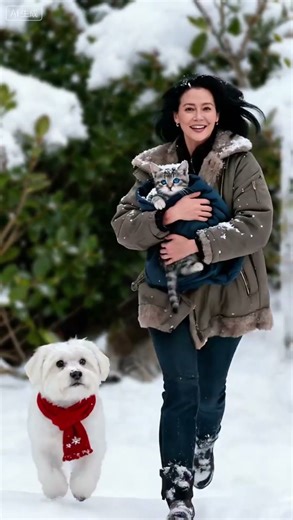 From Freezing To Fine—This Maltese Was The Kitten’s Snow Hero #puppy #pets #cute #dog #animals