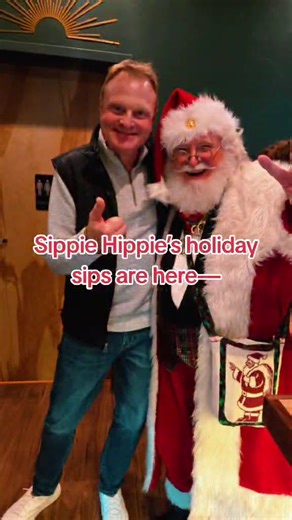 Santa popped in, sipped a sample, gave his approval… and vanished like Christmas magic 🎅✨ He won’t be hanging around—but the festive drinks are waiting for you! | Sippie Hippie