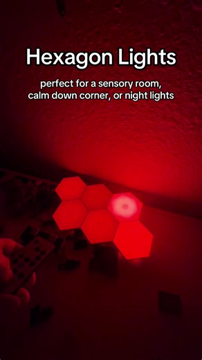 Smart LED Hexagonal RGB Color Changing Indoor Wall Light, USB Powered Voice/APP/ Remote Control Dimmable Lights 🩵 #smartledlights #rgblight #sensoryroom #hexagonlights #sensory