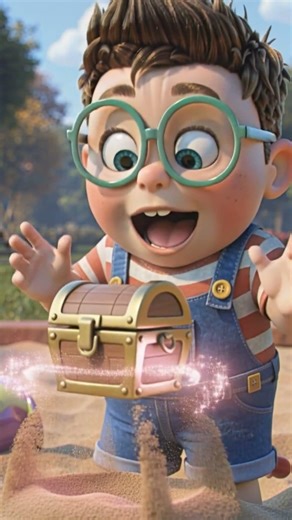 Magical Sandbox Treasure 🧸✨ | Cute Kids Animation #TinyToonTales #cartoon #shorts