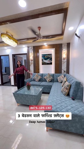 3BHK Luxury Flats at Vaishali Nagar Ext. Gandhipath West JaipurSemi Furnished :-1450 Sq. Ft. - 60 Lakhs 1550 Sq. Ft. - 65 Lakhs Furnished :-1450 Sq. Ft. - 67 Lakhs 1550 Sq. Ft. - 72 Lakhs Call: 8875-129-130 ( plz WhatsApp if not responding )•Project at 60 ft. Wide Road East Facing•Wooden Almirah in All Rooms•Bed in all Rooms•Dressing •Curtains •UPVC Windows (3 Trace )•LCD Furniture in all Rooms & Drawing Room•L Shape Modern Sofa Set•Dining Table •Designer Wooden Doors•Complete False Ceiling with