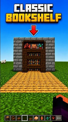 Minecraft Classic Bookshelf Build! 🤯