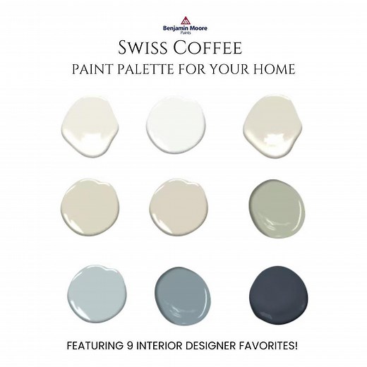 Benjamin Moore Swiss Coffee Paint Palette: 9 Coordinating Colors (PDF) - Etsy