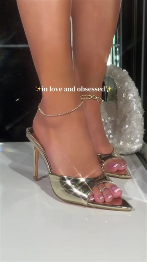 Can’t get enough of our “GIANNA” mules 😍✨ #misslola #mules #heelslove #goldheels