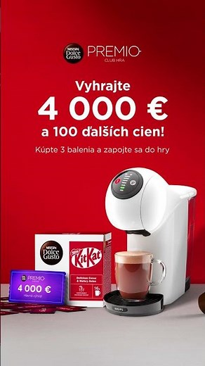 NESCAFÉ® Dolce Gusto® - súťaž o 4.000 EUR a ďalších 100 cien