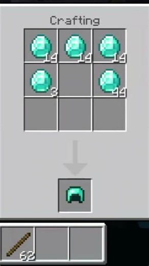 How to make diamond helmet in Minecraft#shortsfeed
