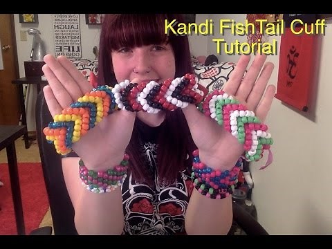 HOW TO MAKE A KANDI/BEADED FISHTAIL CUFF!/Step by step/How to tutorial!