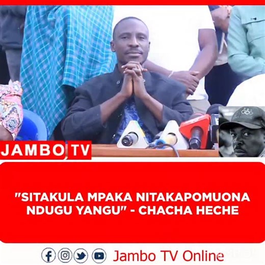 Jambo Online Tv on Instagram: "VIDEO: "sijala tangu jana(Oktoba 22, 2025) na mpaka sasa sijala na sitakula mpaka nitakapomuona ndugu yangu machoni mwangu, tofauti na hivyo nitakufa kwa ajili yake, niko tayari kufa kwa ajili ya ndugu yangu" Ni maneno ya Chacha Heche ambaye ni kaka wa Makamu Mwenyekiti wa CHADEMA Bara, John Wegesa Heche. Chacha ameyasema hayo leo akizungumza na waandishi wa habari nyumbani kwa Familia ya Heche, Tarime Mkoani Mara"