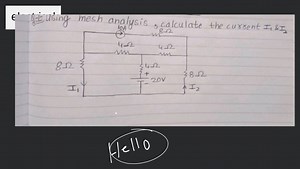 gIE Using mesh analysis, calculate the current I1​&I2​... | Filo