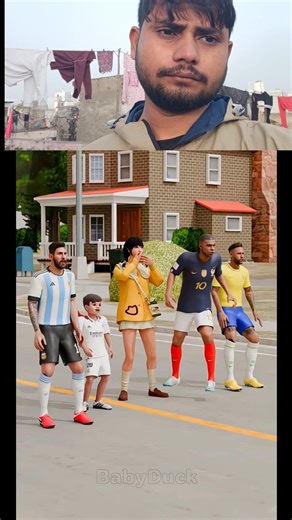 Ronaldo & Messi Running Away From Meteor! #shorts #babyduck #kids