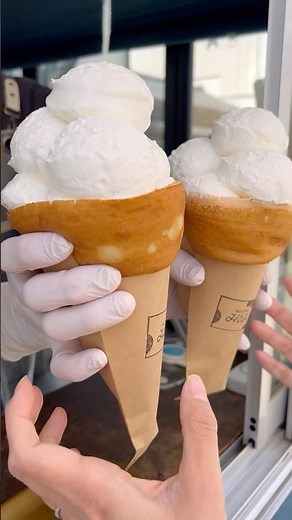 A crepe piled high with whipped cream #japanesefood #crepe