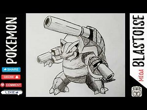 Drawing Mega Blastoise | Pokemon Character Art Tutorial