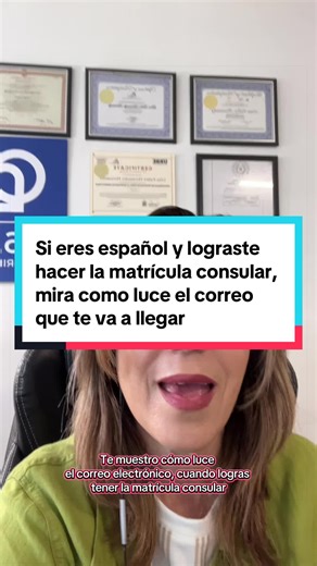 Te muestro cómo luce el correo electrónico cuando logras obtener la matrícula consular si eres español #español #matriculaconsular #altaconsular #ciudadanoespañol #españolesenelextranjero @NORLAN SERVICES USA LLC: