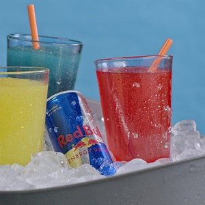 4.7K views · 40 reactions | You ready for some Wiiings?  Our NEW Frozen Red Bull slushie is here.  It's exactly what summer 2020 needs. Available in Original, Blue Raspberry and Cherry. | Harvey's | Facebook