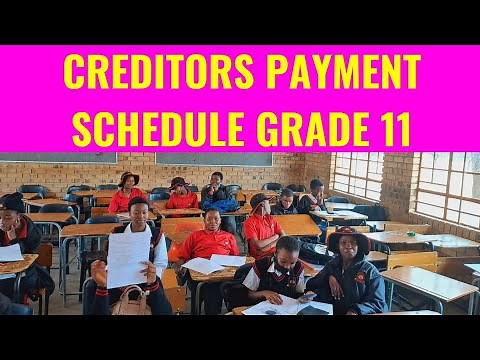Creditors Payment Schedule Introduction Grade 11