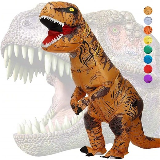 1pc T-Rex Inflatable Costume Dinosaur Inflatable Costumes T-Rex Costumes Fancy Dress Christmas Costume Adult Costume Without Battery Halloween