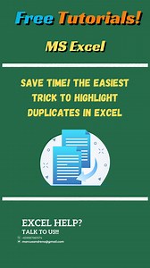 Stop Wasting Time! 🔥 Learn the EASIEST way to highlight duplicates in Excel in just a few clicks! ✅ Tired of manually checking for duplicate data? 😩 This simple trick will save you time and make your spreadsheets more organized in seconds! ⏳📊 📌 Perfect for: ✔️ Teachers tracking student records ✔️ Business owners managing inventory ✔️ Anyone working with large datasets! 🎥 Watch now & level up your Excel skills! 🚀💡 📌 Don’t forget to SHARE this tip! 🙌 #ExcelTips #TimeSaver #ProductivityHac