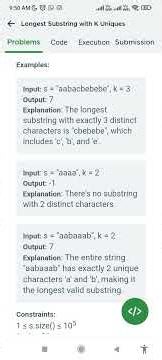 DSA Coding challenge: Longest substring with k uniques