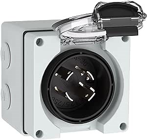 30Amp Power Inlet Box,NEMA L14-30P 125/250Volt 7500W Inlet Generator Plug Outdoor dustproof and Weatherproof For Electric Vehicles, generators, Welding Machines, etc.ETL Listed